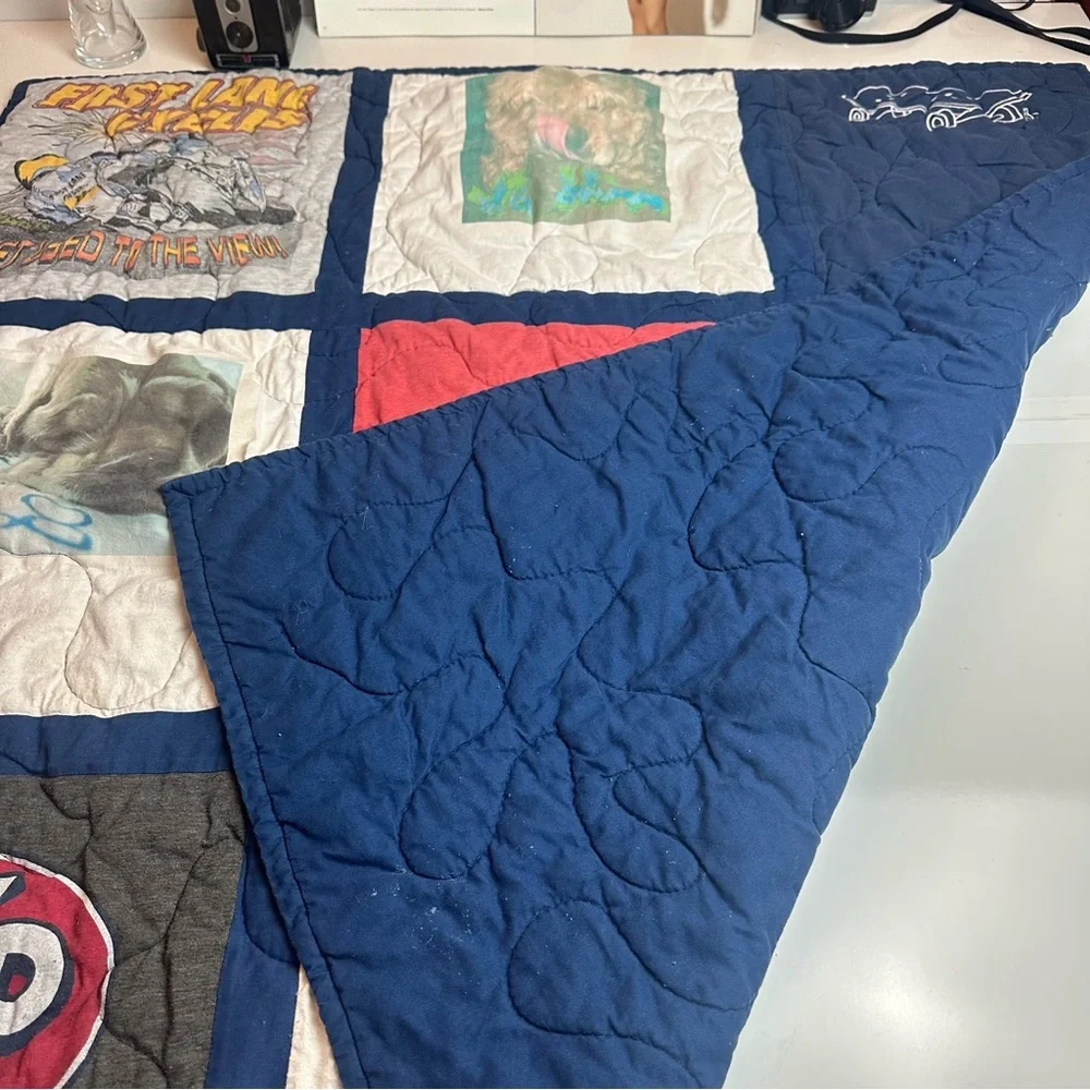 Skateboard Logo T-Shirt Quilt Throw| Vans · STP · Indie | 44x44 Boy Room Blanket